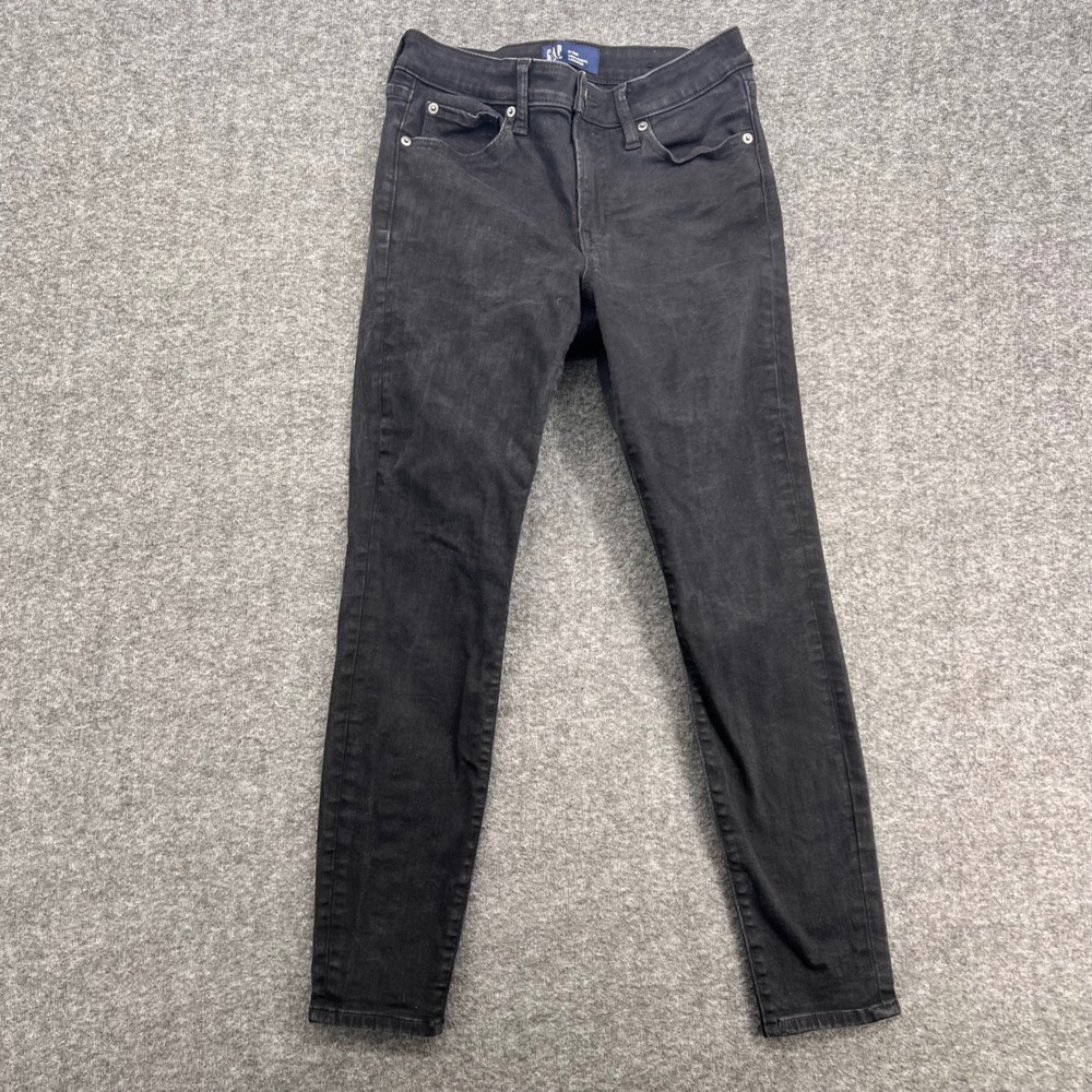 GAP Denim Universal Legging Jeans Womens 6/28R Black High Rise Skinny Stretch